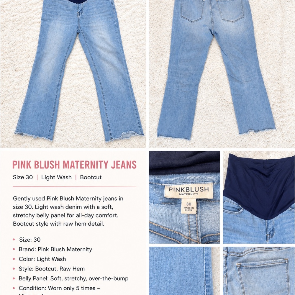 Pinkblush Light Wash Bootcut Maternity Jeans